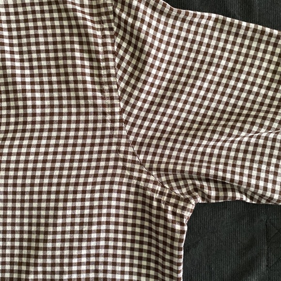 Ralph Lauren Classic Fit long sleeve button down shirt 100% cotton brown gingham - Picture 7 of 14